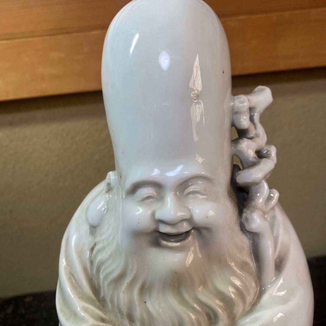 中国古玩　白磁福禄寿人物置物