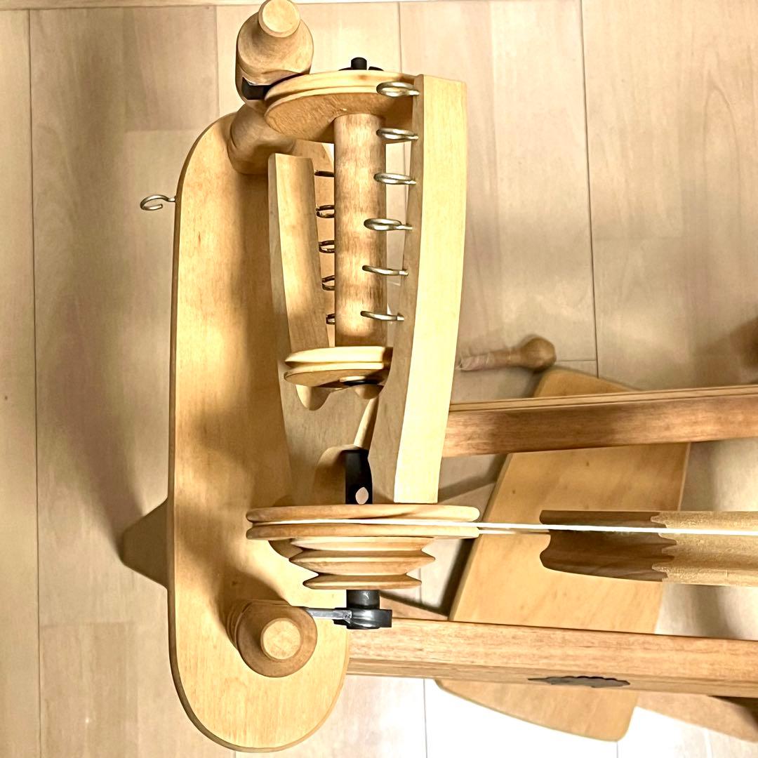 アシュフォード 木製糸車　糸巻　糸紡ぎ機　糸紡ぎ車　手紡ぎ機　紡毛機　羊毛　白木