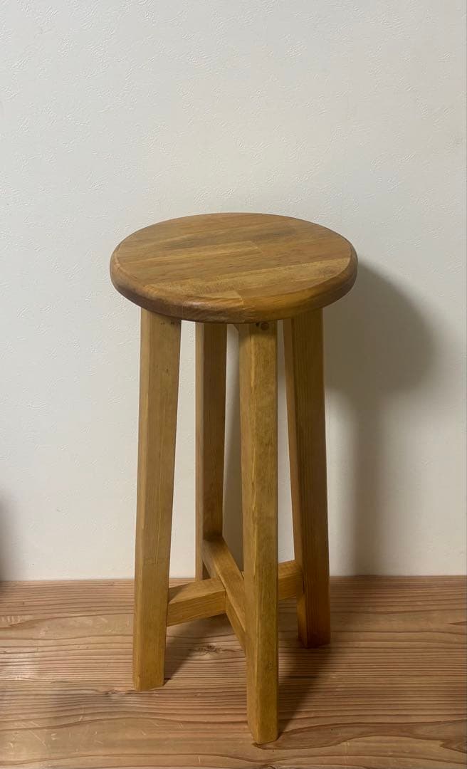 木製の丸椅子(ライトブラウン)60㎝✖️２脚　　ハンドメイドスツール