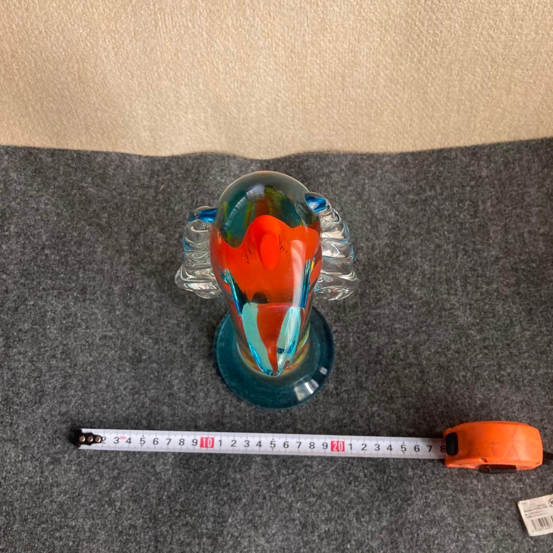 ガラス　犬の置物　レトロ