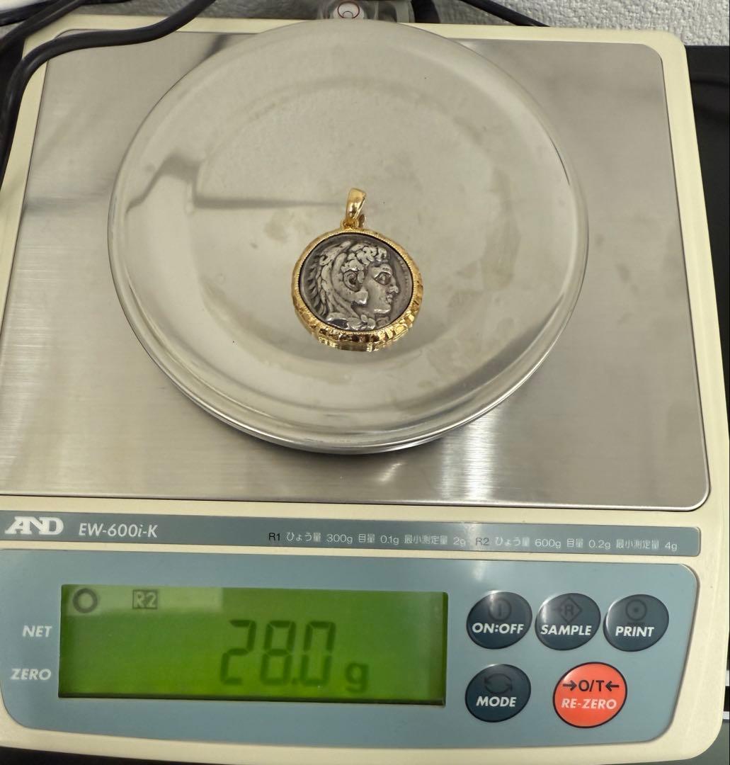 村*涼様 【希少・保証書付】テトラドラグマ銀貨 × K18枠 ペンダントトップ