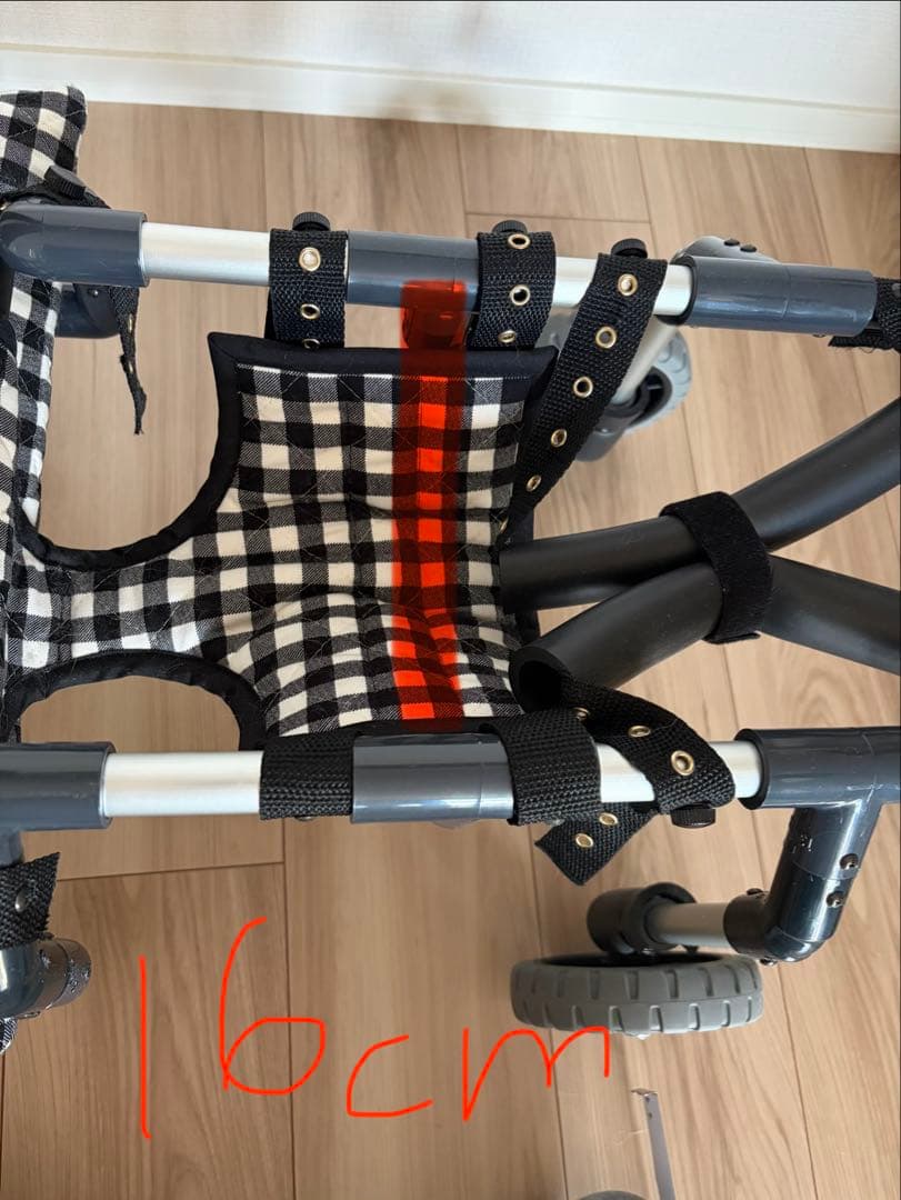 犬用車いす チェック柄