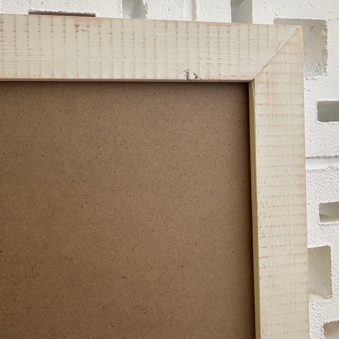 みみmama★65mm木幅ヘザーブラウンＭサイズ対応額縁★ホワイト2点