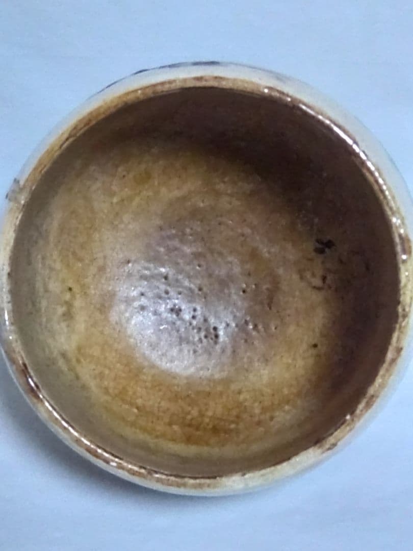 茶道具　時代物　京焼　景堂銘　花押入　抹茶碗 金継ぎあり