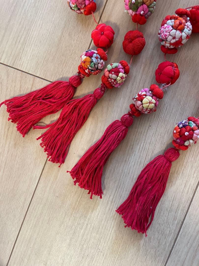 【希少レア】　ちりめん細工　吊るし飾り　雛飾り　縮緬　手毬 　七宝毬　手づくり