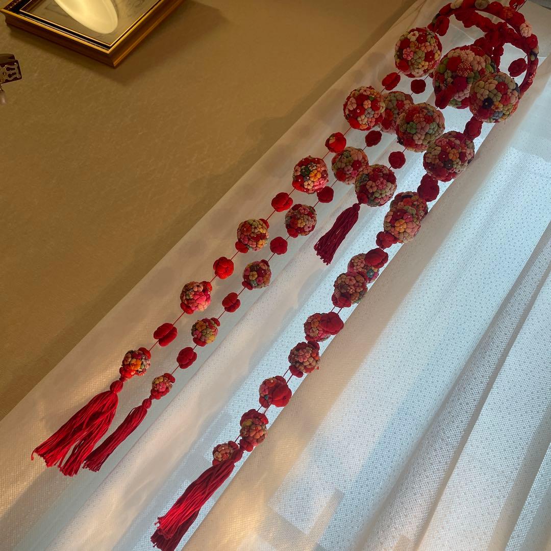 【希少レア】　ちりめん細工　吊るし飾り　雛飾り　縮緬　手毬 　七宝毬　手づくり