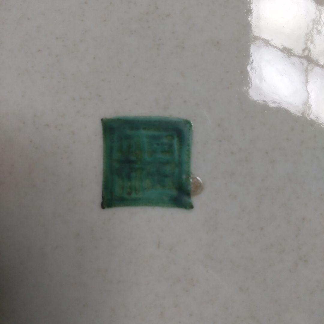 ！古九谷 様式九角大皿 青手！