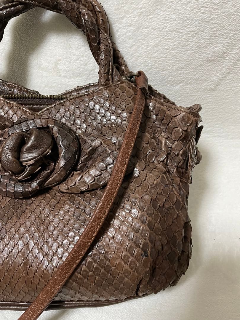 Ibiza イビザ　ヘビ革 ショルダー バンドバック　2way ブラウン