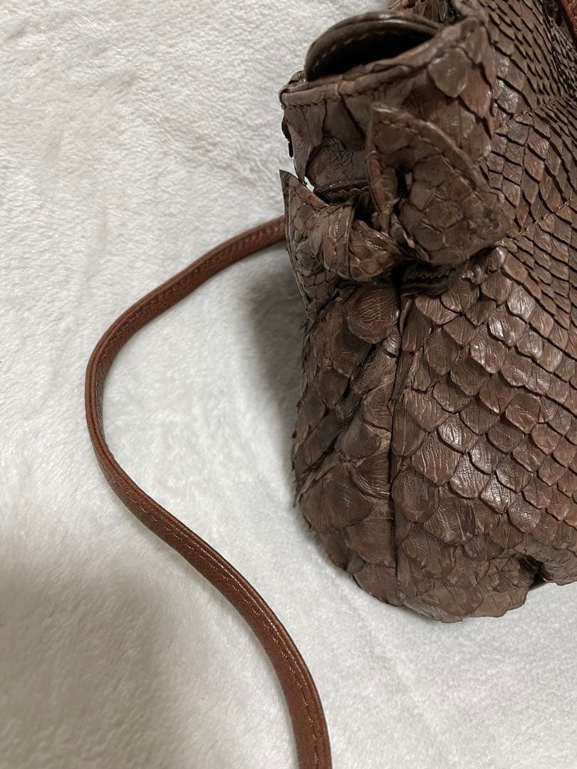 Ibiza イビザ　ヘビ革 ショルダー バンドバック　2way ブラウン