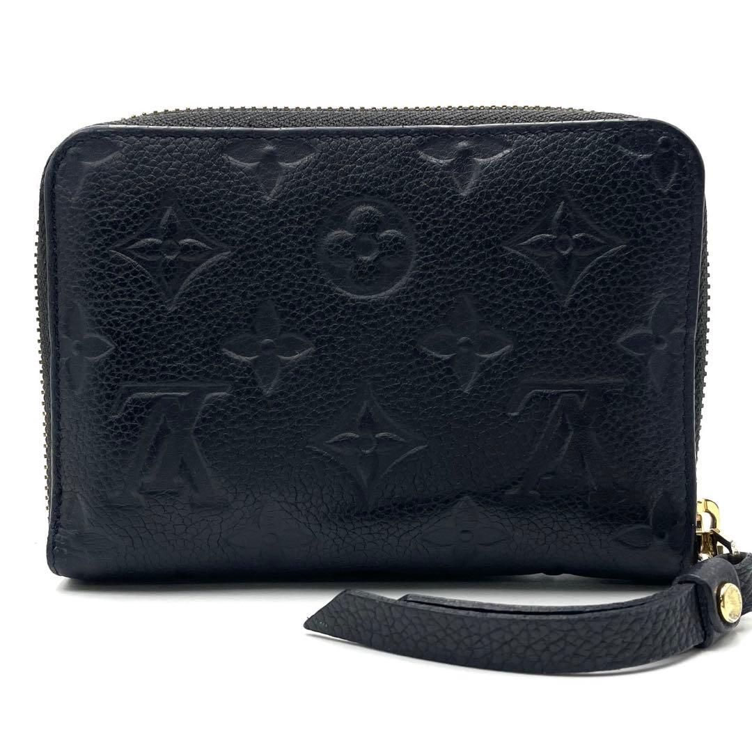 美品● ルイヴィトン アンプラント 折り財布 二つ折り ラウンドジップ ネイビー