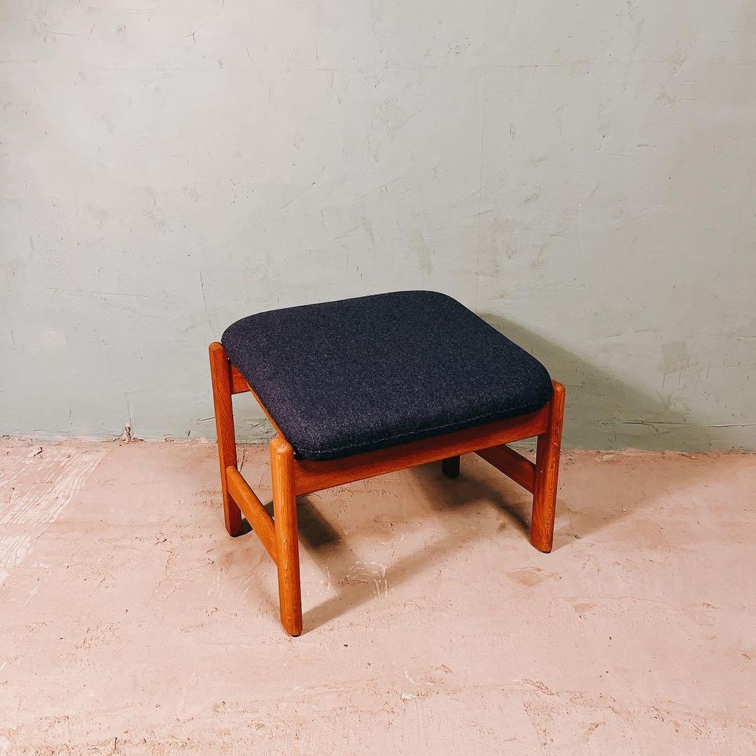 デンマーク　オーク材　Hong Stolenfabrik オットマン　北欧家具