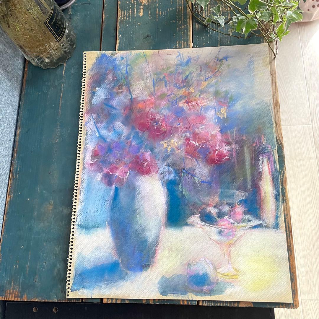 パステル画/色褪せない花束の贈り物/癒し/ヒーリング/パワースポット/