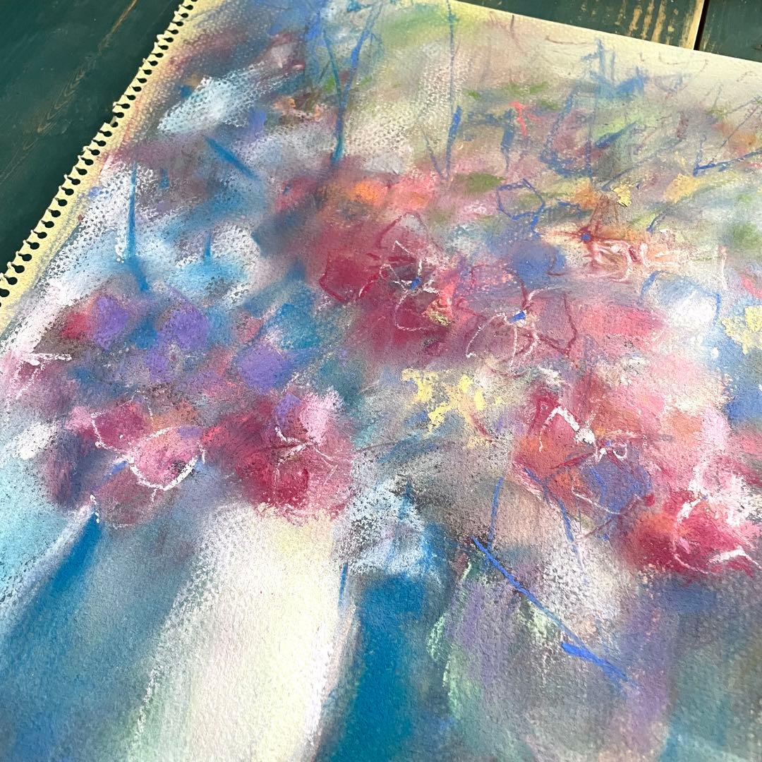 パステル画/色褪せない花束の贈り物/癒し/ヒーリング/パワースポット/