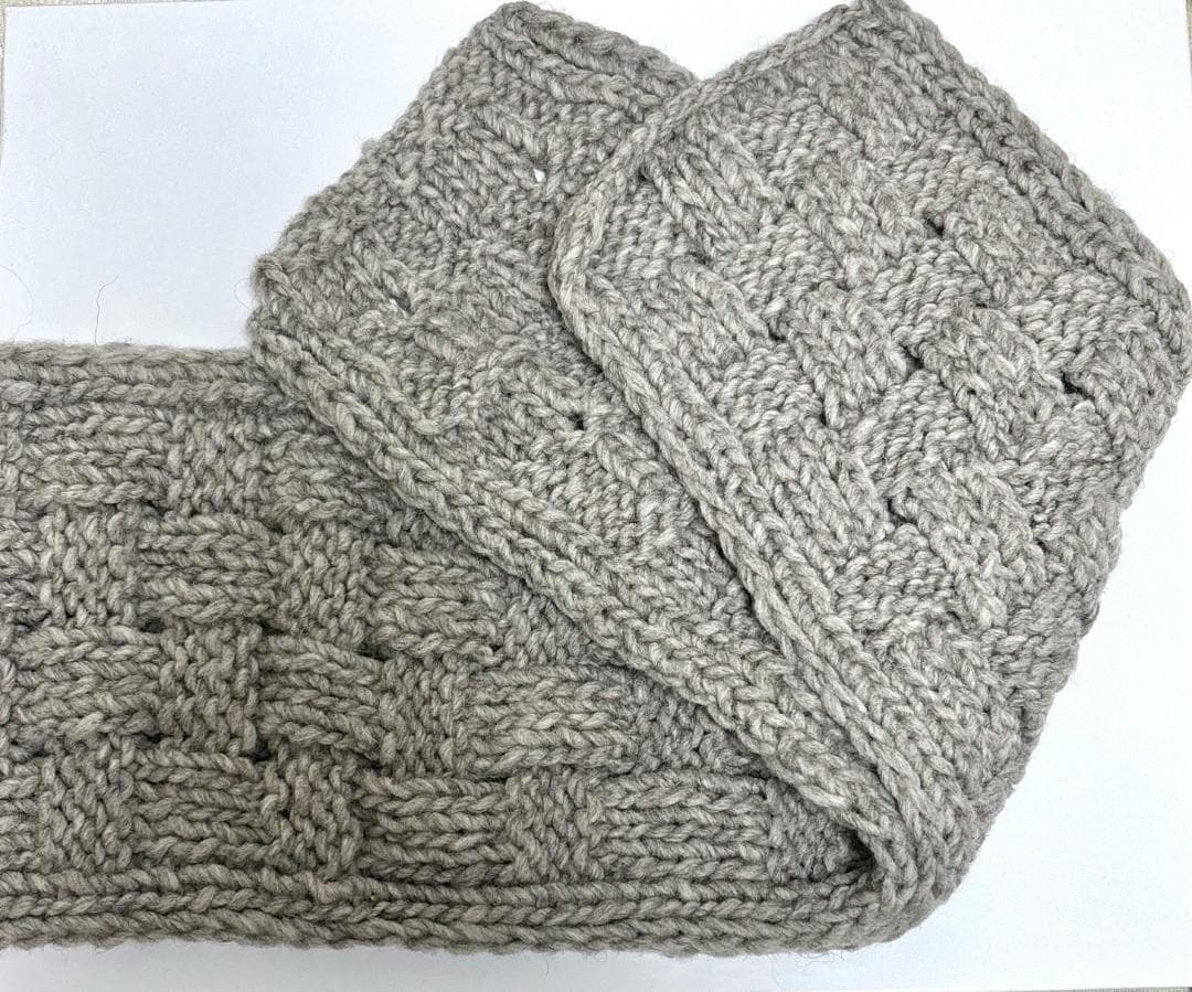 【未使用・ツハル】ペルーニット❀柄編みバラクラバ❀グレー❀TSUHARU