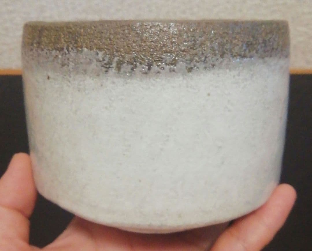 佐々木昭楽作　光悦　冠雪写し　白楽茶碗　共箱　共布　茶道具