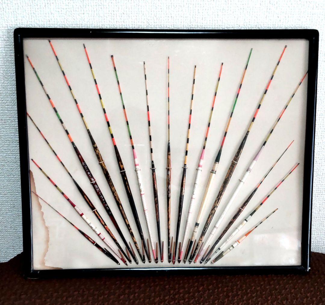 飾り額(へら浮子)額縁(へら浮子についての 説明文付き)