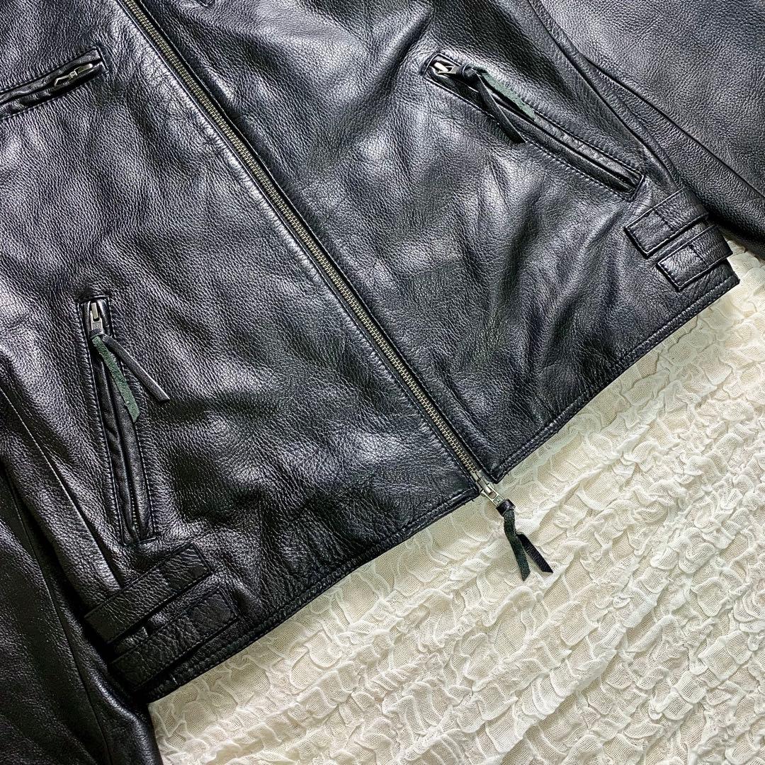 Haruf レザージャケット ライダースジャケット 牛革 LL