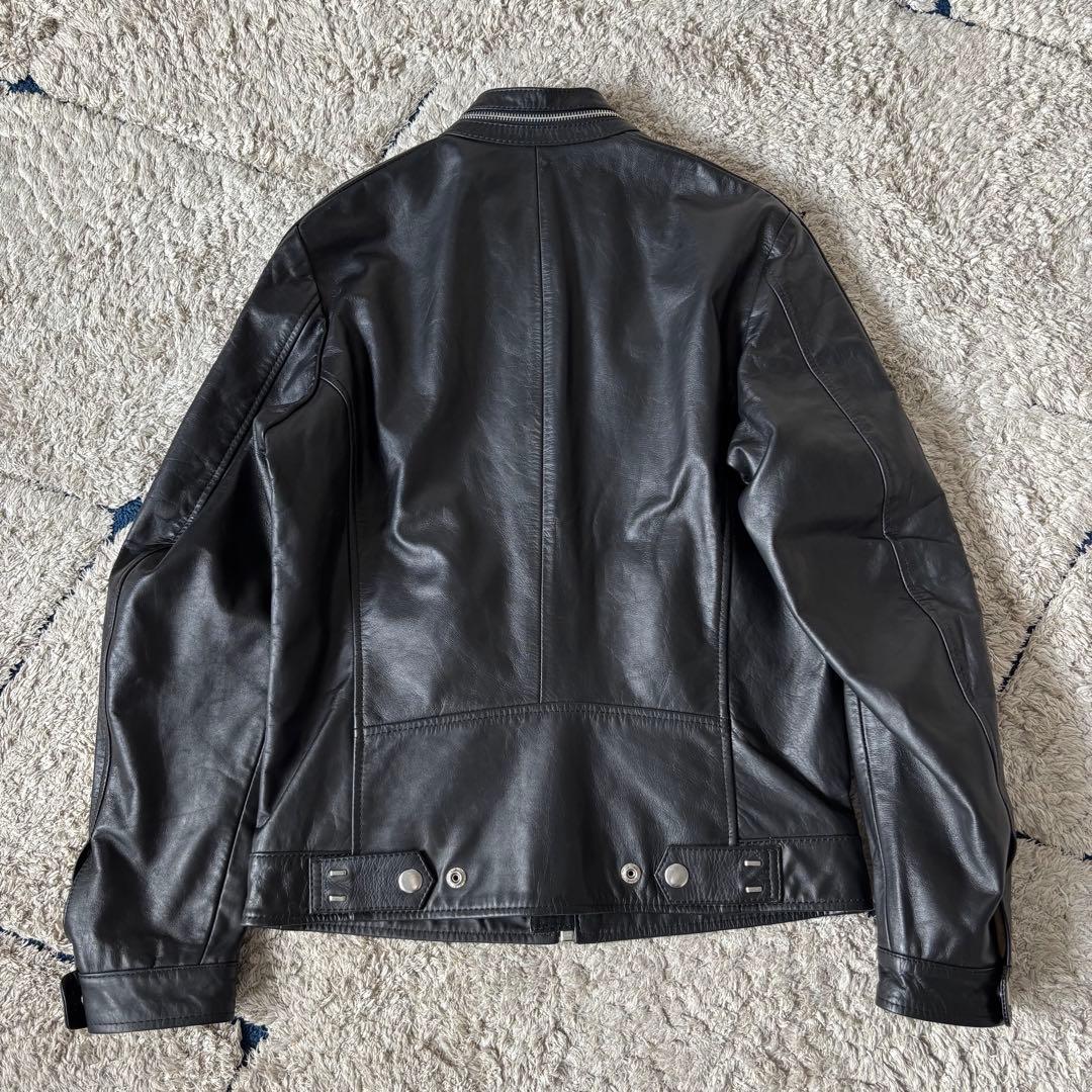 【タグあり✨】ディーゼル　レザージャケット　ライダース　シングル　ブラック　牛革