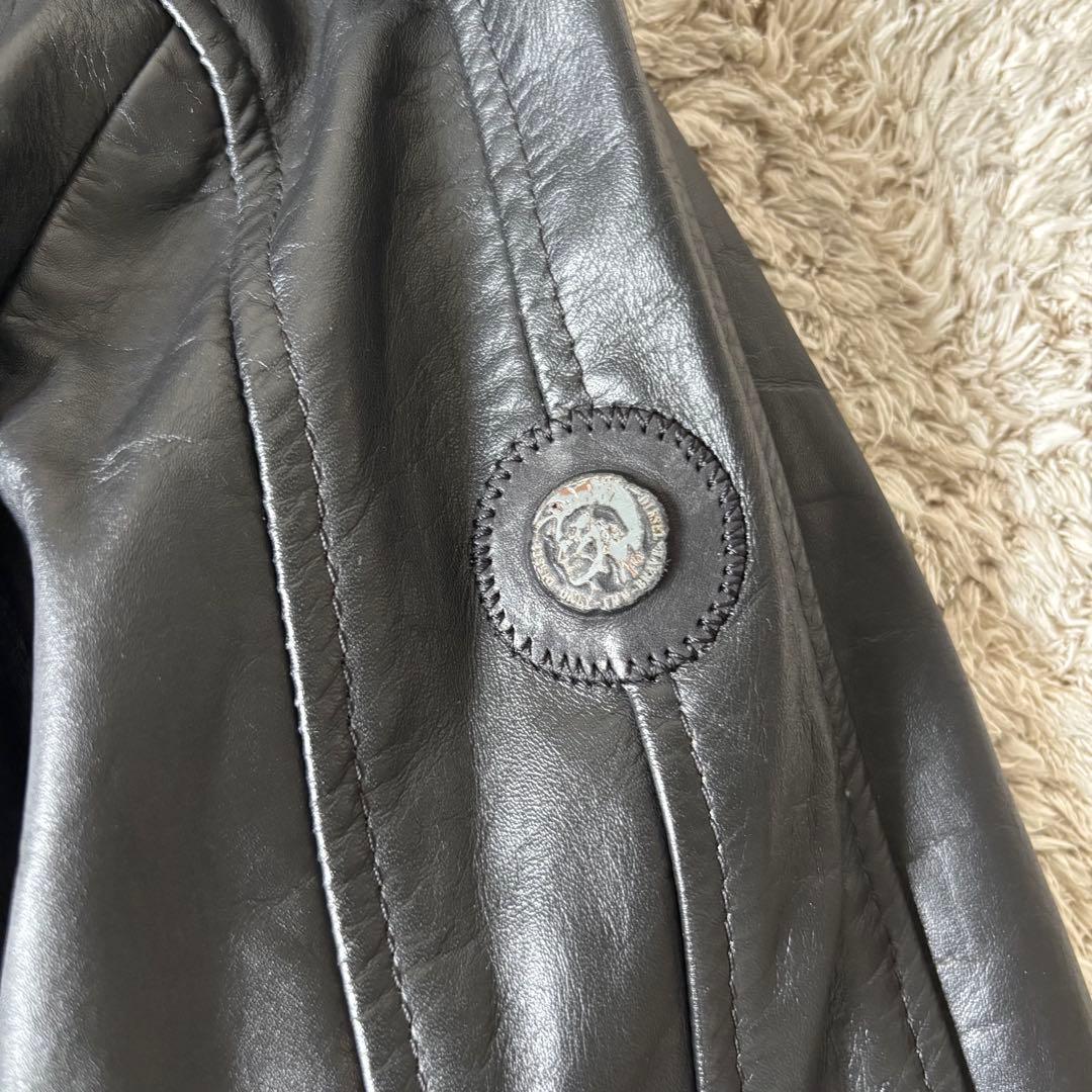 【タグあり✨】ディーゼル　レザージャケット　ライダース　シングル　ブラック　牛革