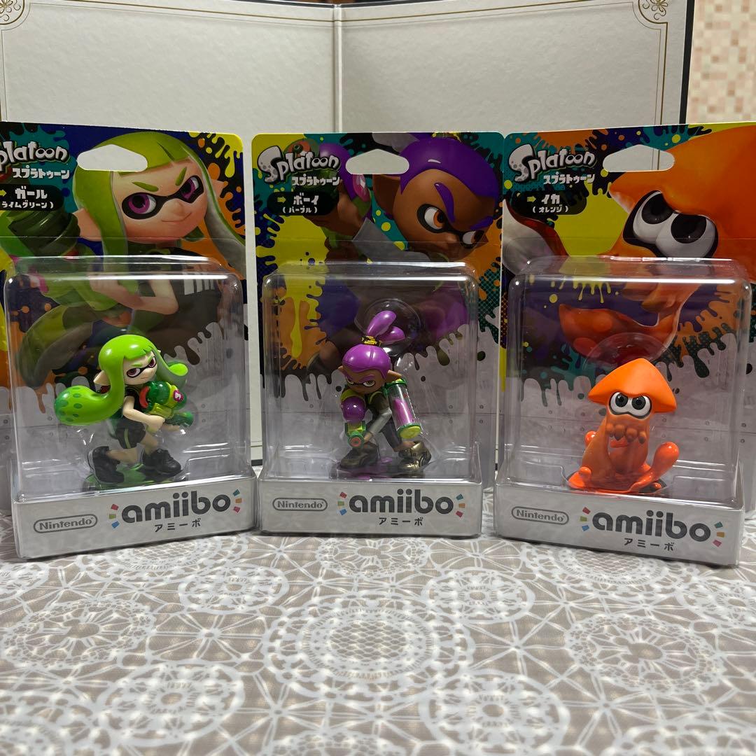 新品未開封　任天堂　スプラトゥーン　アミーボ　ボーイ、ガール、イカ　限定セット