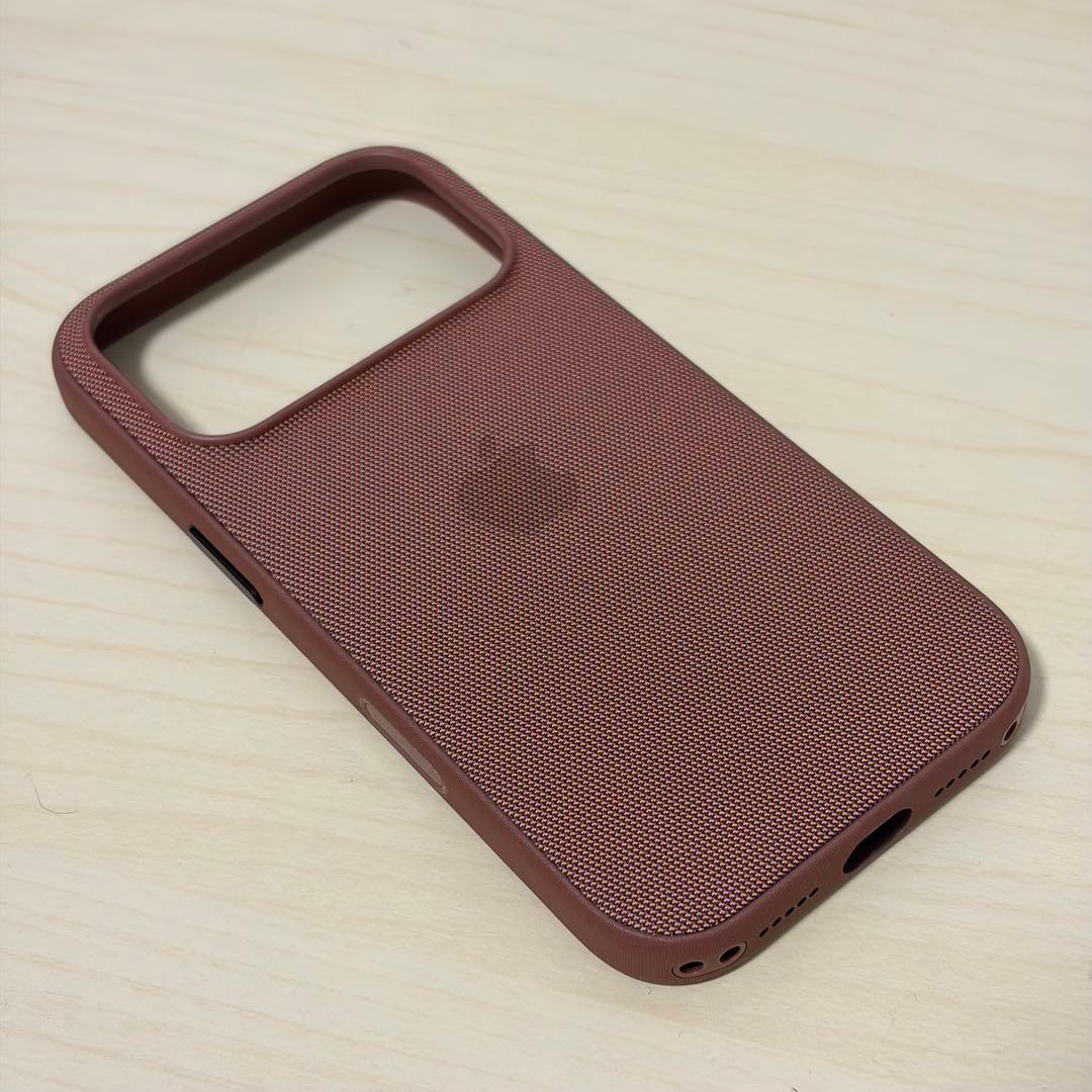 【美品iPhone17Pro純正 テックウーブンケース シエナMagSafe対応