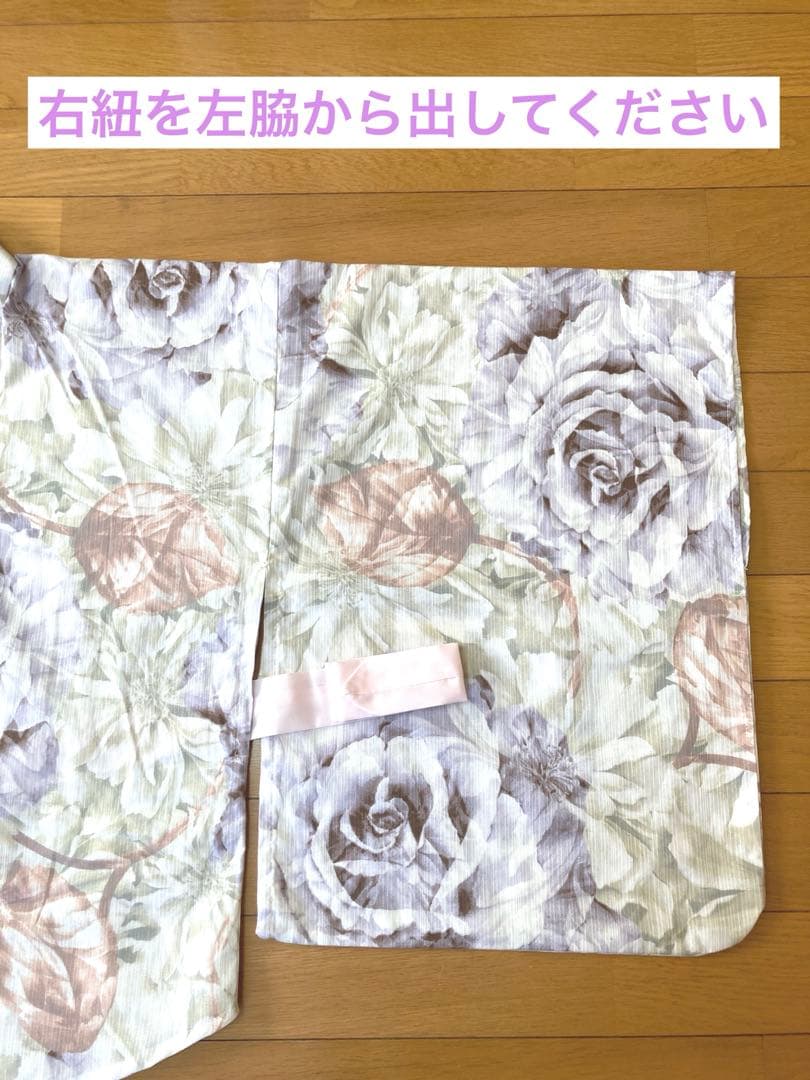 【専用です】二部式浴衣➕作り帯　身幅Lサイズ　うたたね　薔薇柄