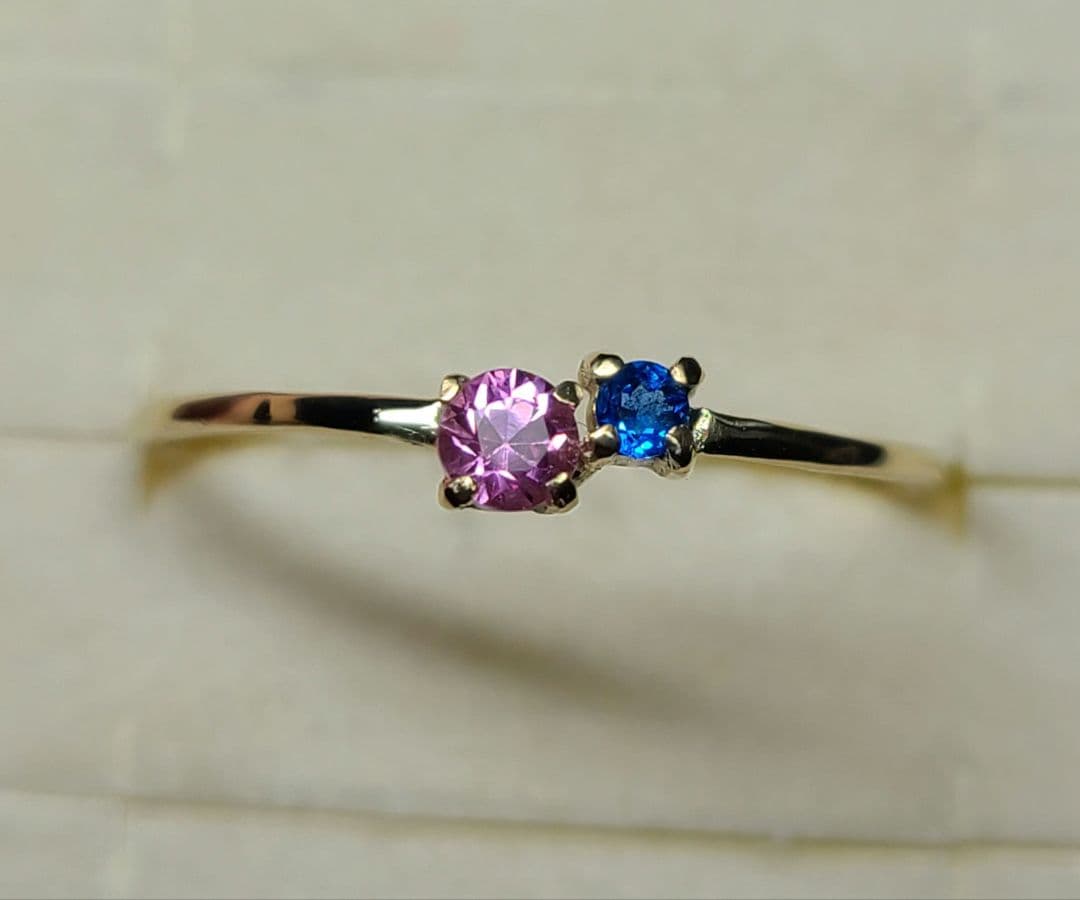 まゆどん★ドイツ産アウイナイト&ピンクサファイア★10Kリングオーダー