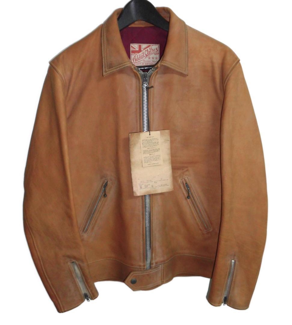 アディクト AD-01 キップレザー センタージップ レザージャケット 40