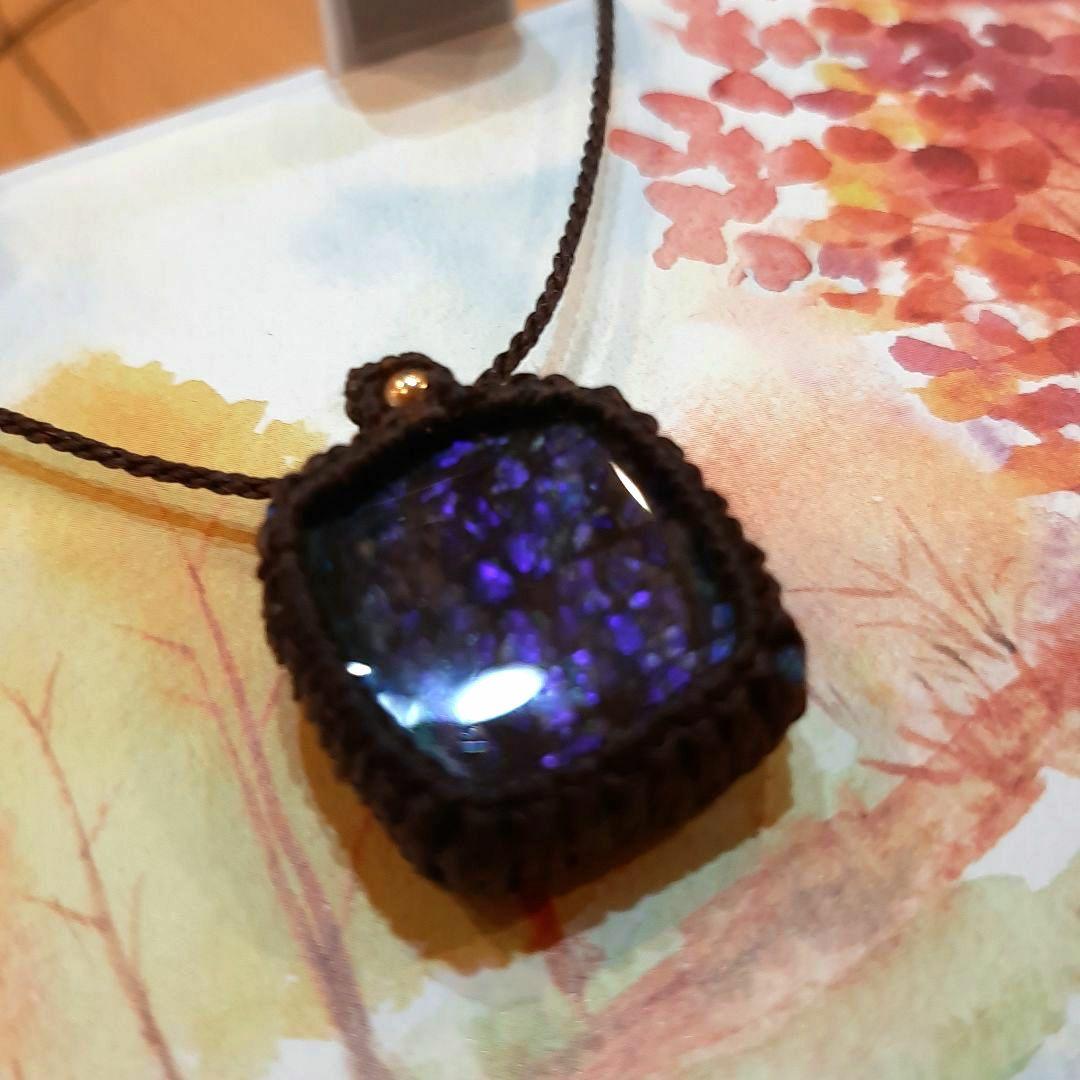 バイキンマン様　アンモライト　マクラメ　ネックレス　ペンダント