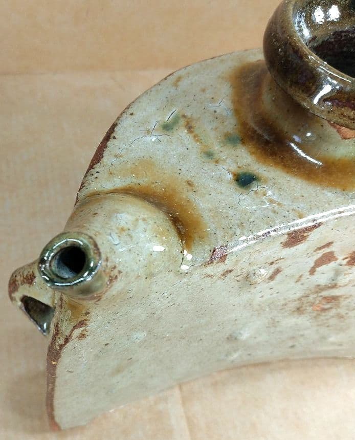 【本物保証】金城次郎 魚紋抱瓶 共箱 栞 壷屋焼 やちむん 人間国宝 無傷