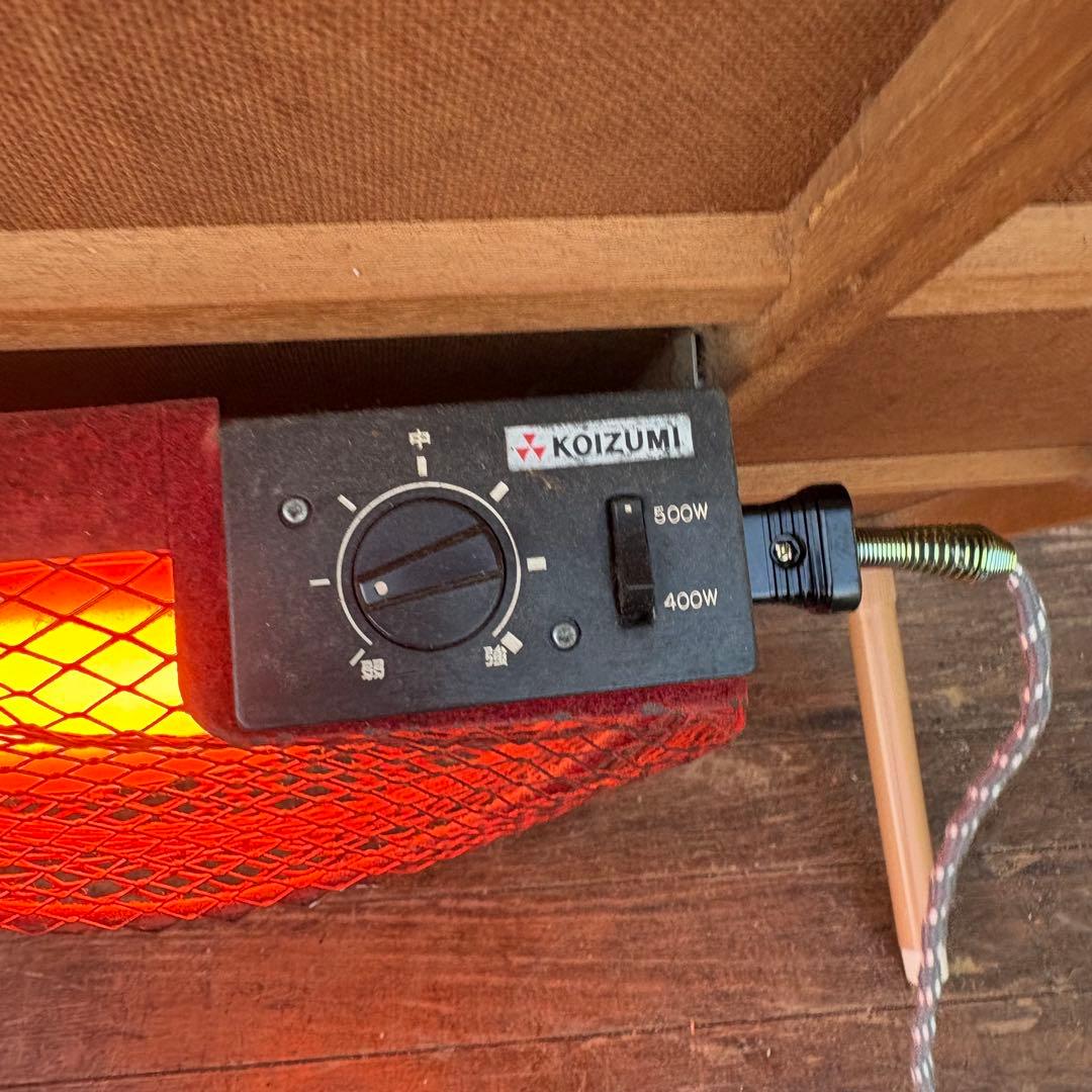 C4 昭和レトロ 花柄やぐらこたつ 小泉産業 リバーシブル天板 動作確認済み