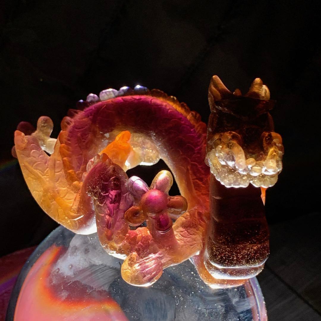 ドームフランス 本体新品同様 竜 龍 辰 ドラゴン 水晶玉 クリスタルガラス