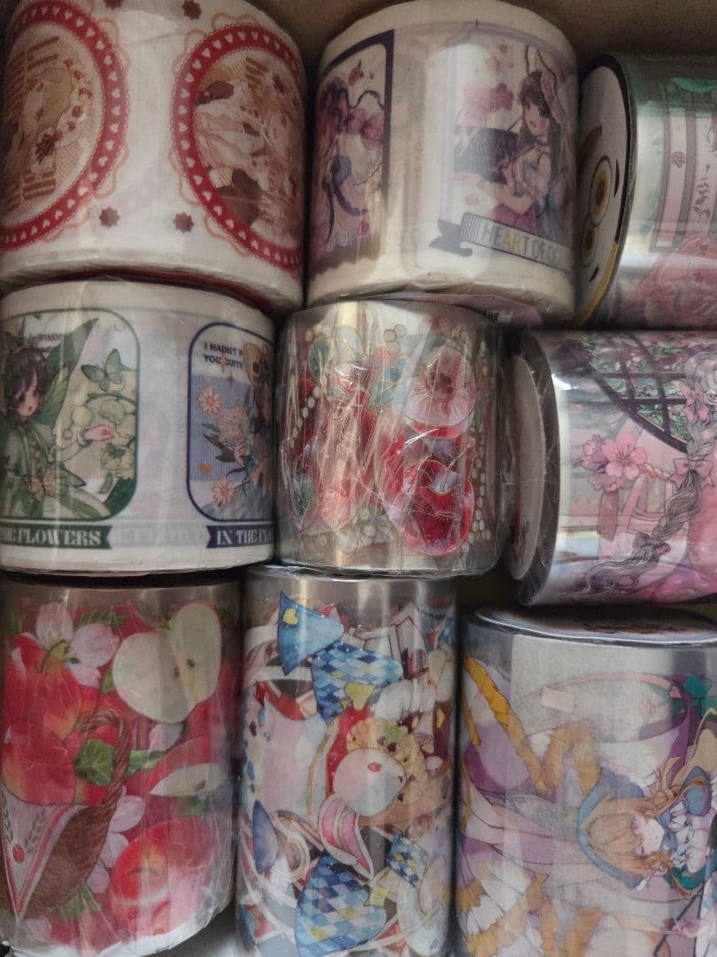 大特価！海外マスキングテープ　ロールシール　人物、装飾　計12巻　10mも5巻有