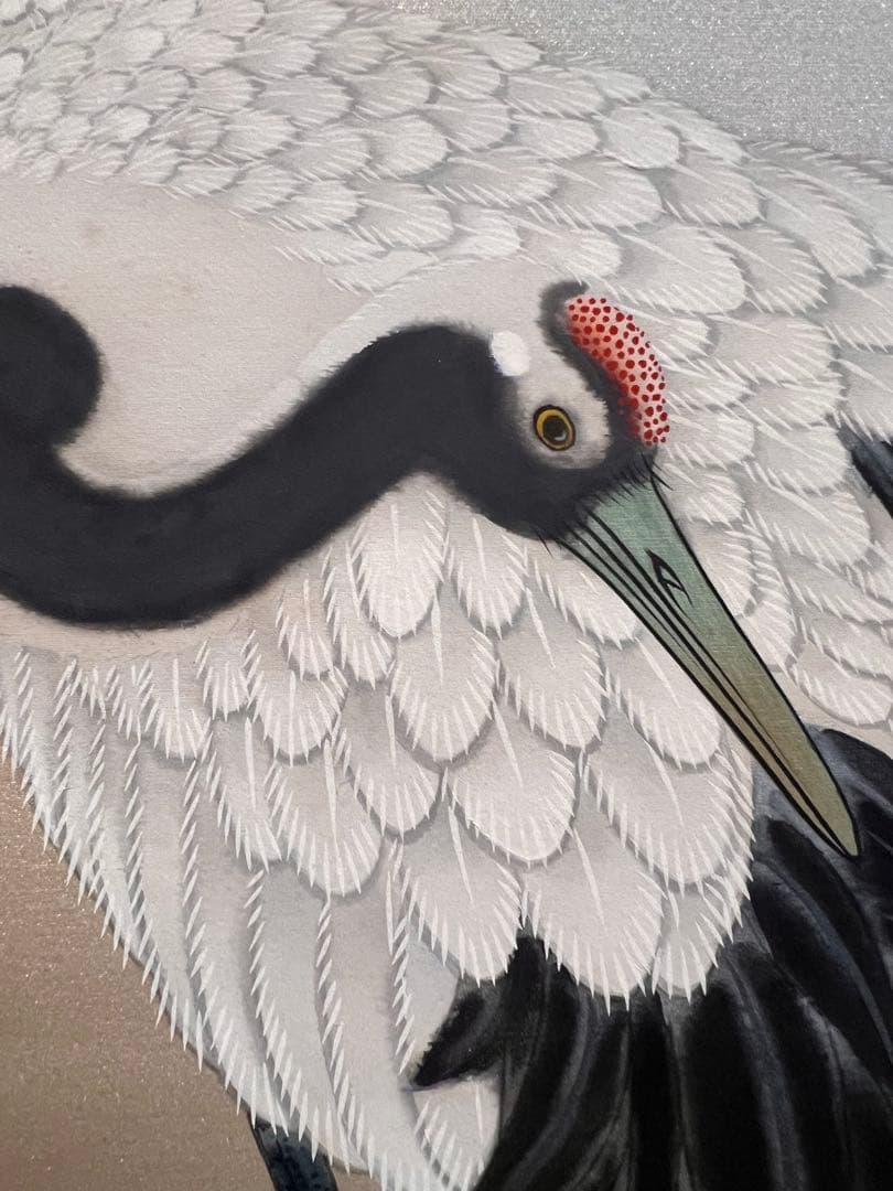 国井幸雪『老松鶴』 肉筆 共箱 縁起物 日本画 掛け軸 掛軸 柳甫 正月 直筆