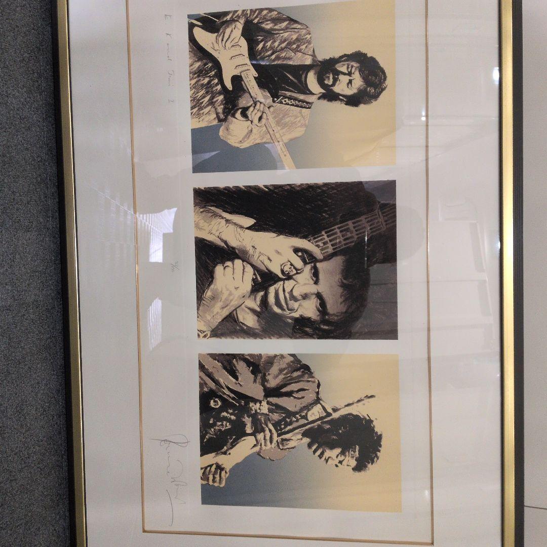 ロンウッド リトグラフ ローリングストーンズ エリッククラプトン 直筆 サイン