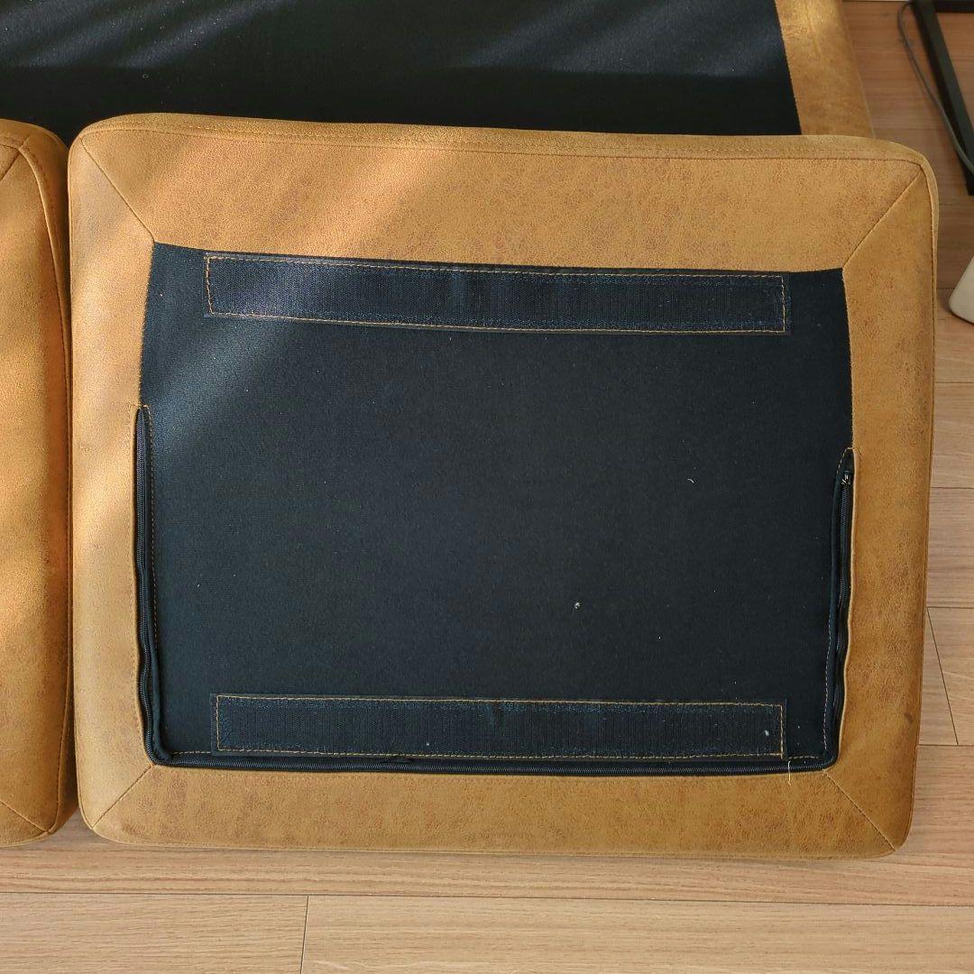 クラッシュゲート グレス 2人掛けソファ 肘なし（レザーテックス）