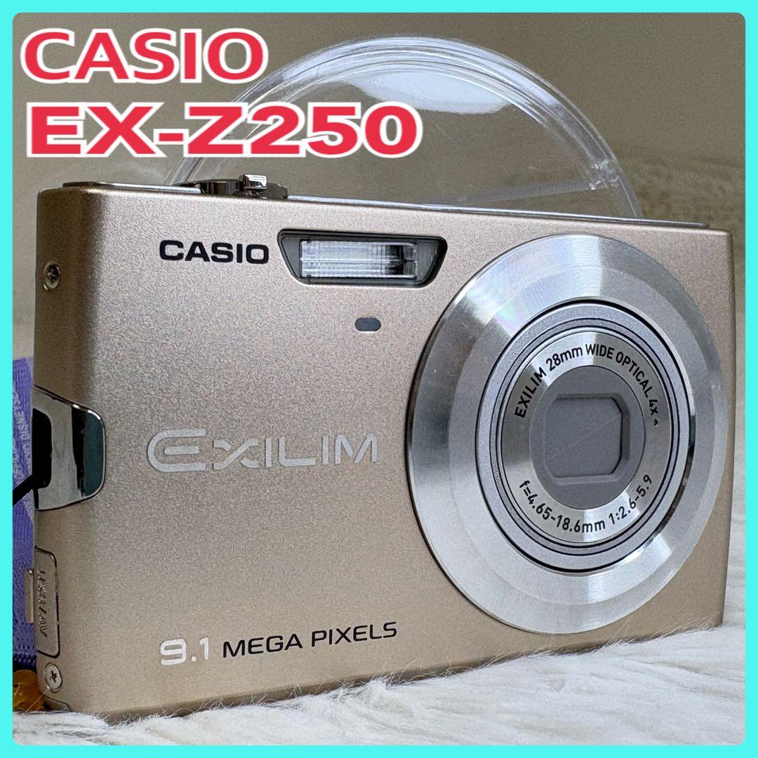 CASIO カメラ　EX-Z250 充電器　説明書　ゴールド コンデジ　動作品