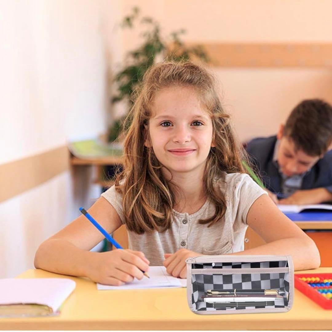 鉛筆ポーチ、ジッパー付き透明鉛筆ポーチ 入学 入社 文房具 筆箱 学生