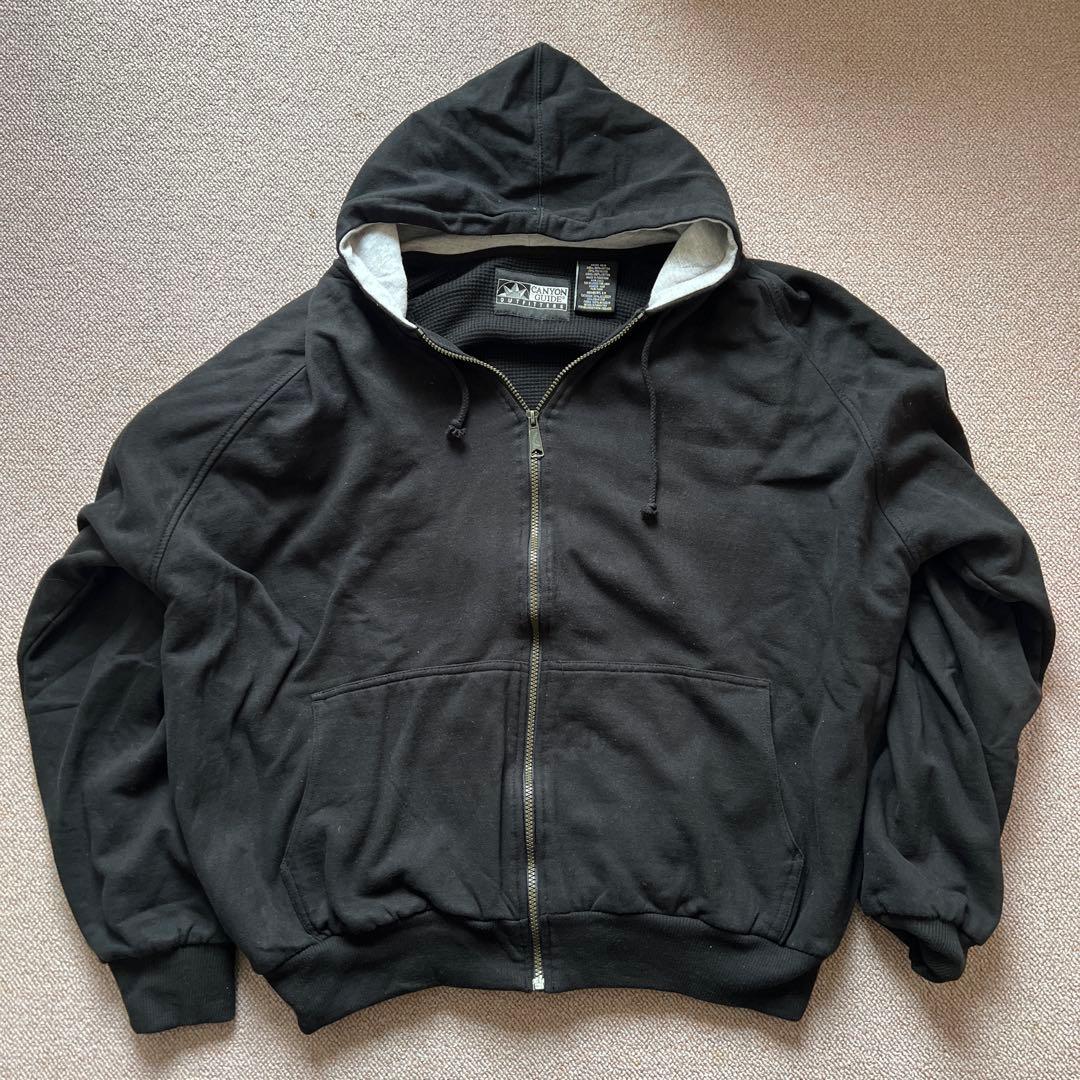 90sUSAダブルフェイスジップアップパーカーヘビーウエイト黒