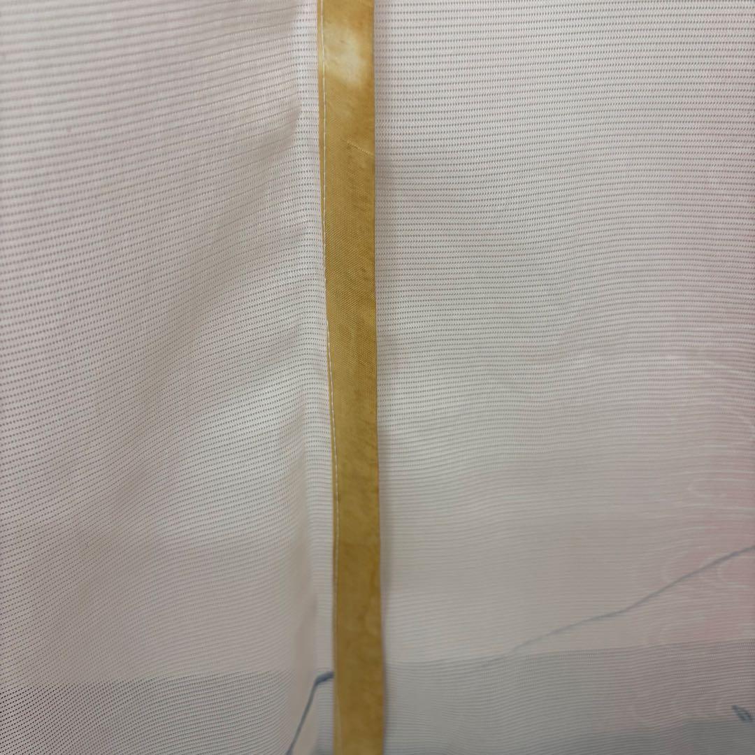 希少品 夏着物 夏振袖 裄67 小紋 絽 涼しげ 盛夏着物 化繊 AK-7585