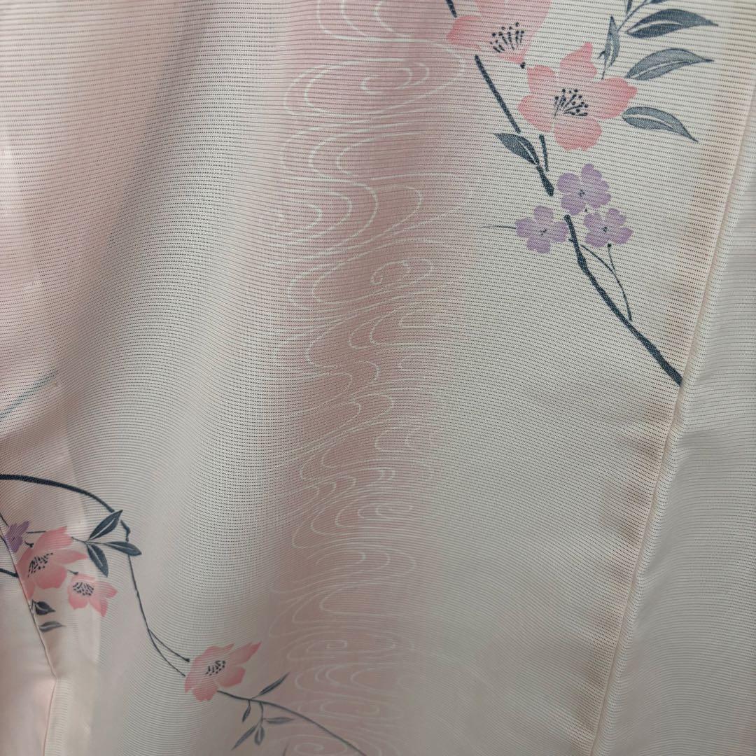 希少品 夏着物 夏振袖 裄67 小紋 絽 涼しげ 盛夏着物 化繊 AK-7585