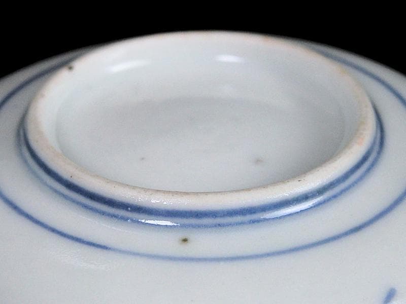 古伊万里　染付　平角繋ぎに五弁花の図　豆皿　A879AS-BWo