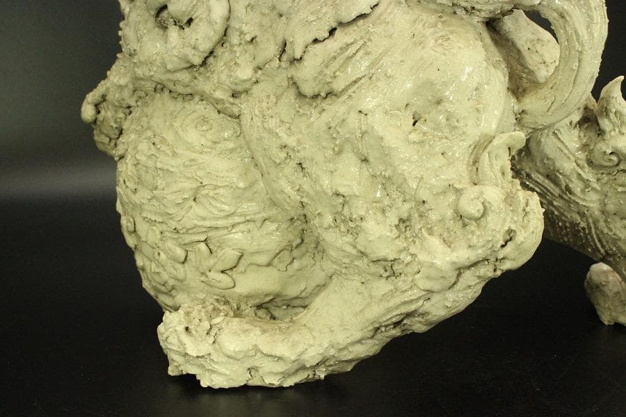 古美術 古萩 獅子 置物 時代物(A676)