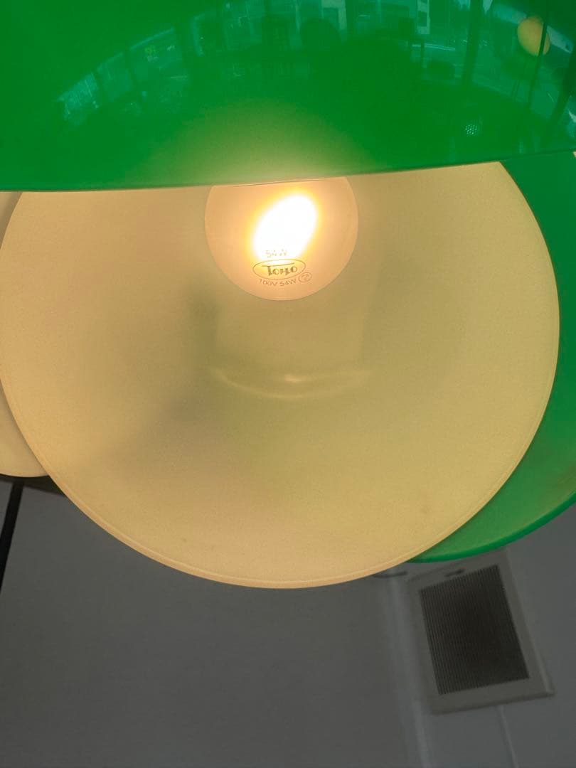 西*菜様 チューリップライト グリーン　昭和レトロ　照明 ペンダントライト