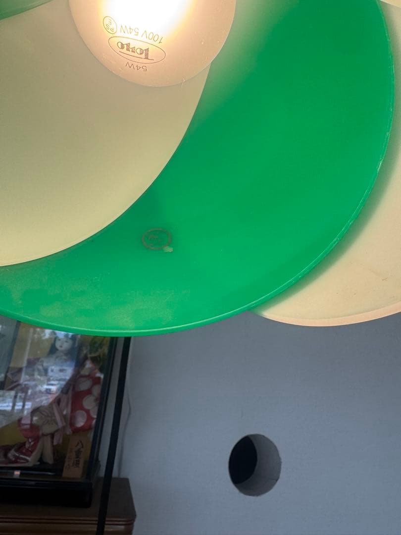 西*菜様 チューリップライト グリーン　昭和レトロ　照明 ペンダントライト