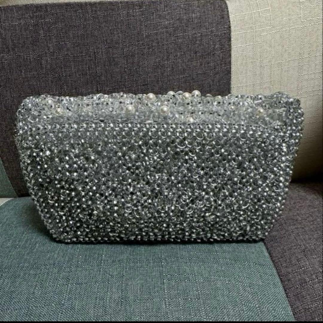 【未使用】アンテプリマ ペルラ グリッター ショルダー ミディアム シルバー