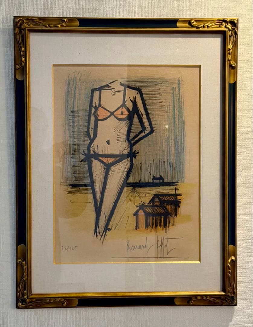 ベルナール・ビュッフェ サイン入り 限定版画 32/125 額装