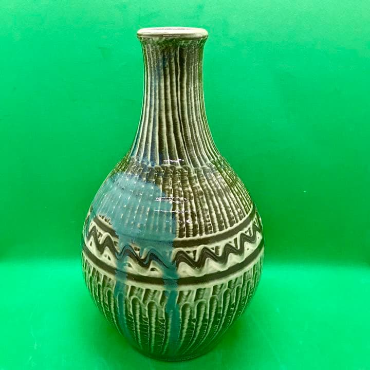 小鹿田焼(重要無形文化財) 幾何学的紋様 つぼ 花器・花瓶