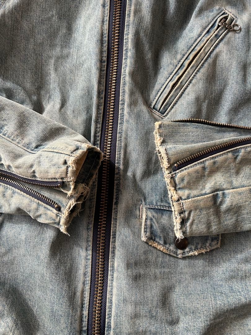 Schott シングルライダースジャケット デニム Lサイズ