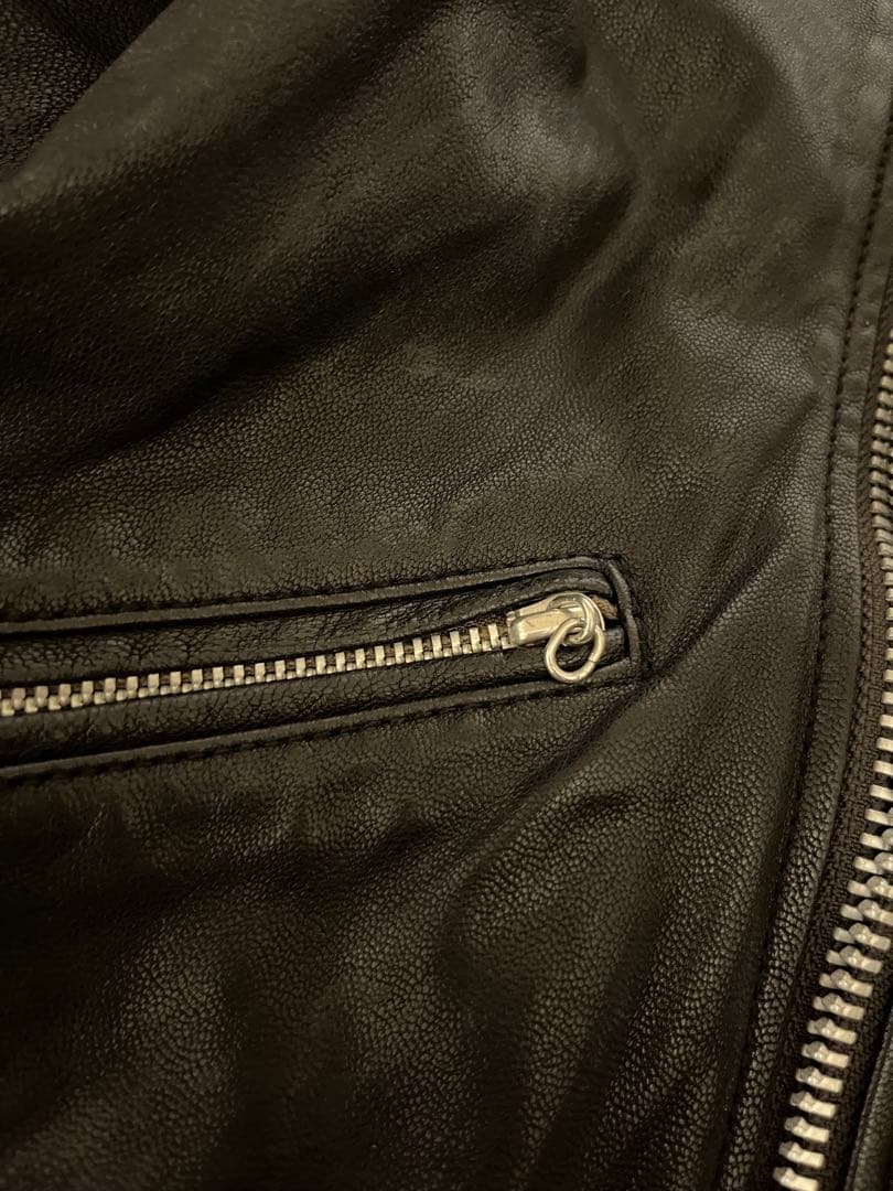 ヒステリックグラマー セミダブルレザーライダースジャケット 黒 L 検ルイスレザ